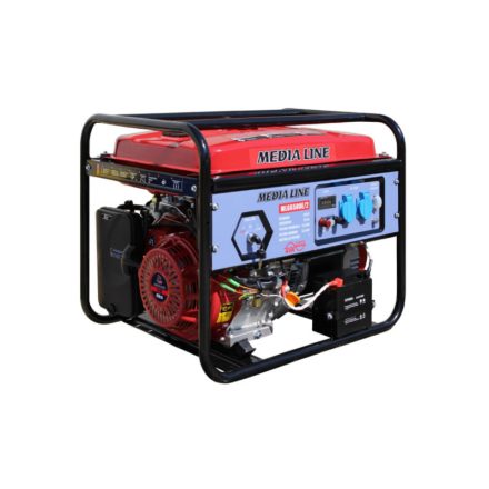 MEDIA LINE MLG 6500 Estart áramfejlesztő (15 LE benzinmotor, elektromos indítás, AVR)